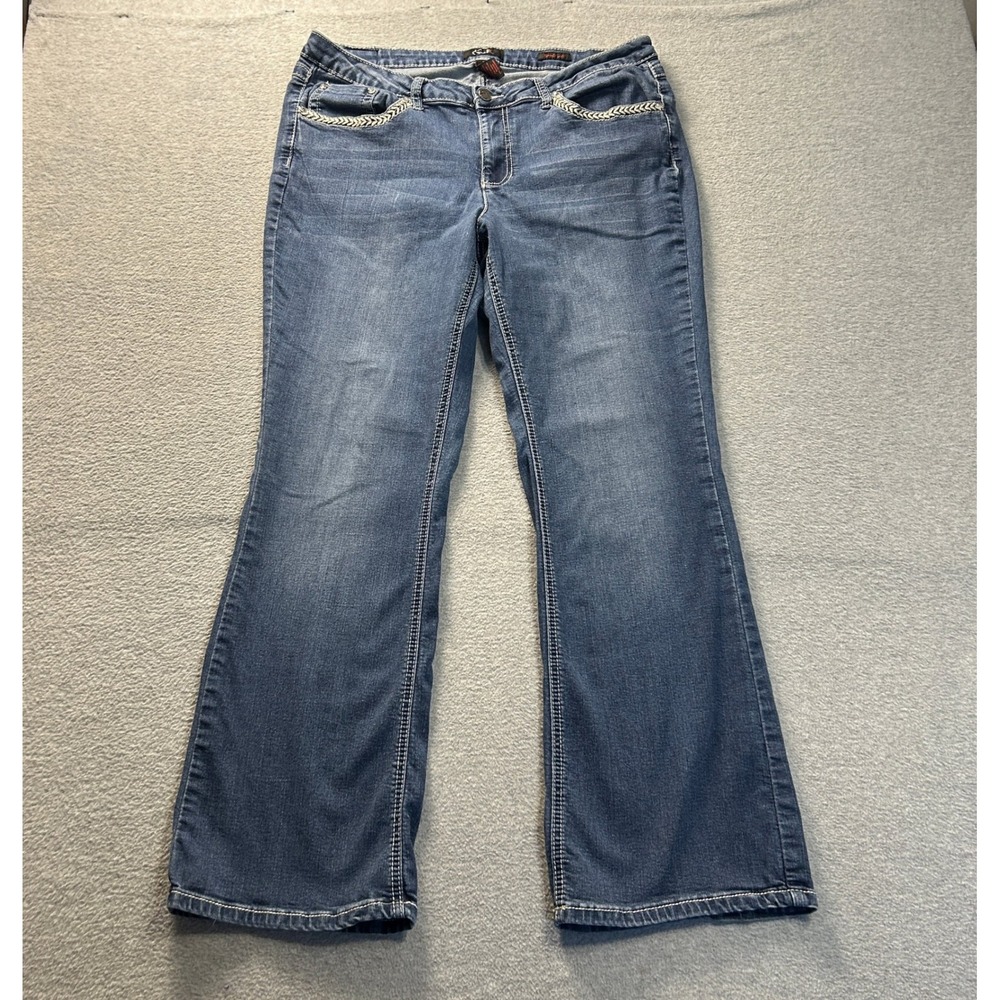 Earl Jeans Bootcut Jeans Womens 18W Medium Wash Stretch Denim Plus Size Blue